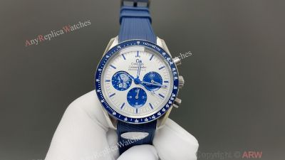 SMF Omega Speedmaster 50th Anniversary 42mm 3861 movement Blue Rubber Band Men Watch